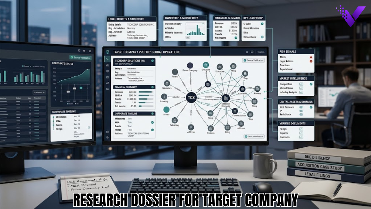 research dossier for target company